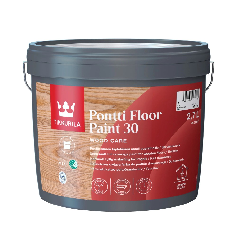Tikkurila Pontti Floor Paint Semi Matt 30